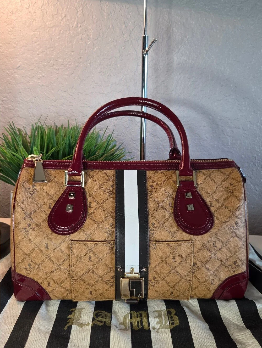 RARE Vintage L.A.M.B. Gwen Stefani Mandeville Satchel, Wallet & Pouch & Dustbag.